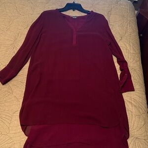 Vince Maroon Layered V-Neck Dress / Tunic